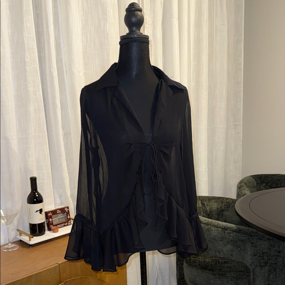Elegant Chic Black Women's Top